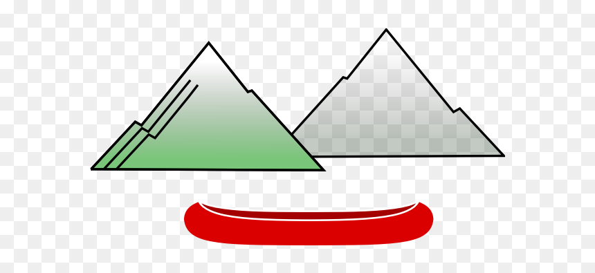 Canoe With Mountains - Clip Art, HD Png Download - canoe png