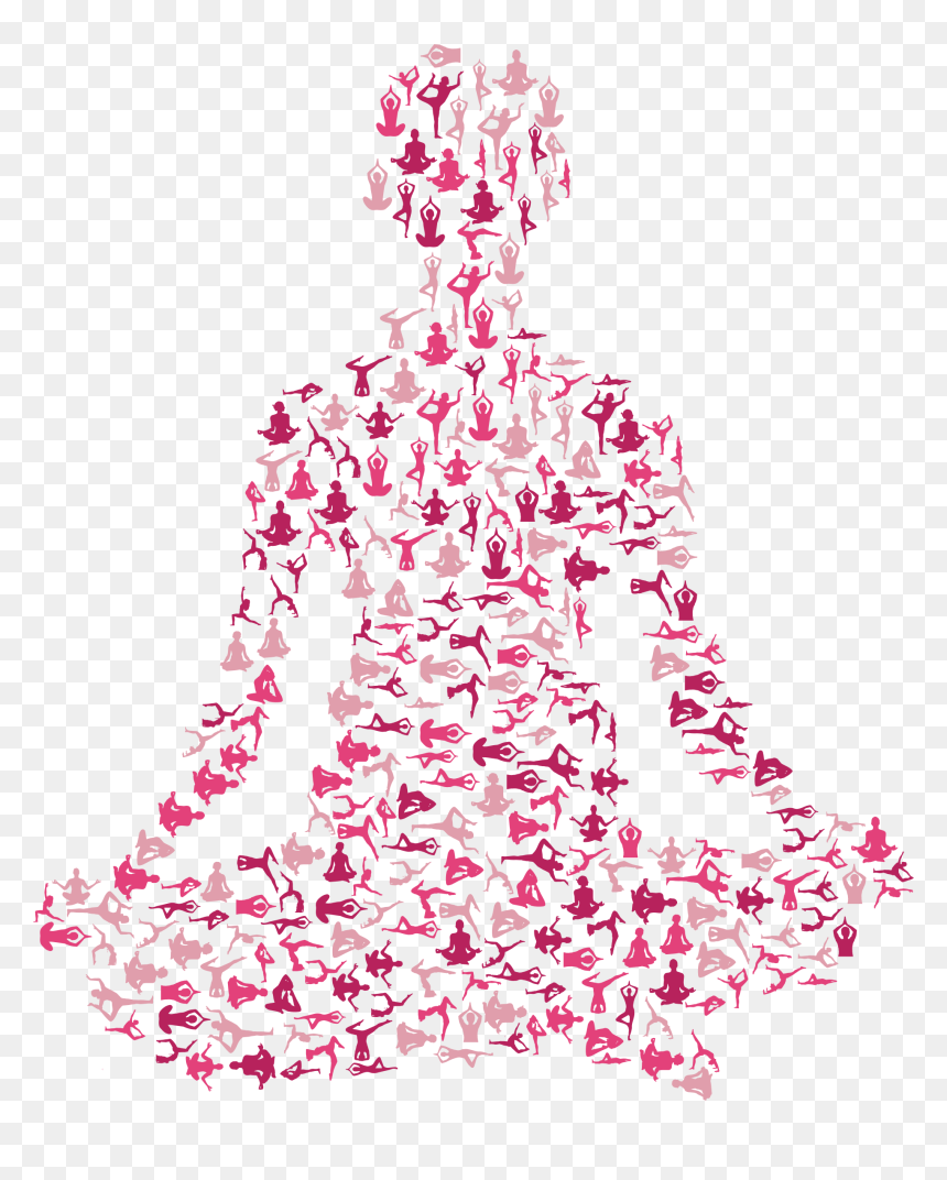 Female Yoga Pose Silhouette Fractal Variation 2 No - Transparent Background Yoga Png, Png Download - yoga clipart png