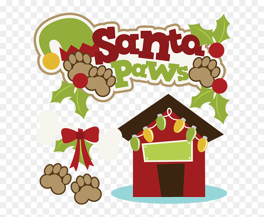 Merry Christmas Dog Clipart, HD Png Download - paws png