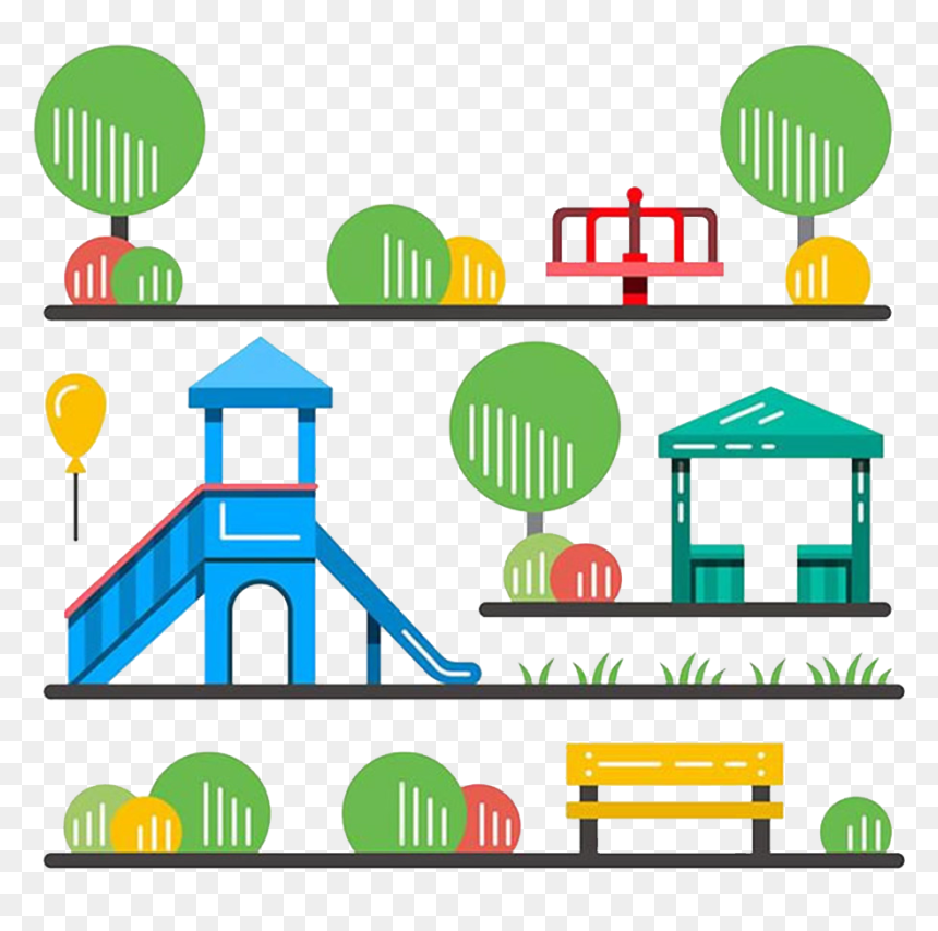 Transparent Organized Clipart - Park Facilities Clipart, HD Png Download - park chair png