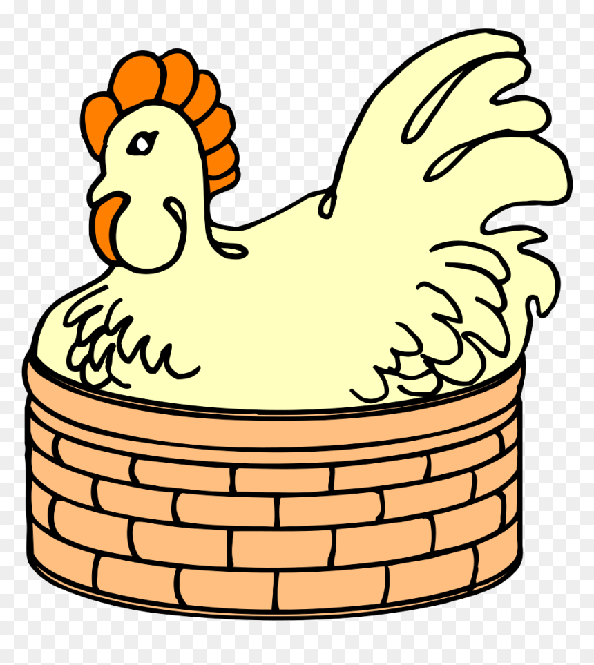 Hen In Basket Svg Clip Arts - Basket Clip Art, HD Png Download - hen png images