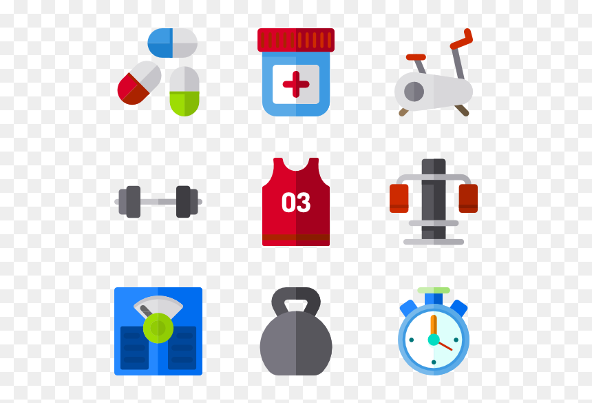 Gym Equipment Vector Png, Transparent Png - colorful music symbols png