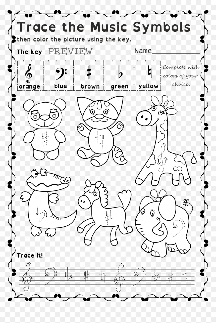 Line Art, HD Png Download - colorful music symbols png