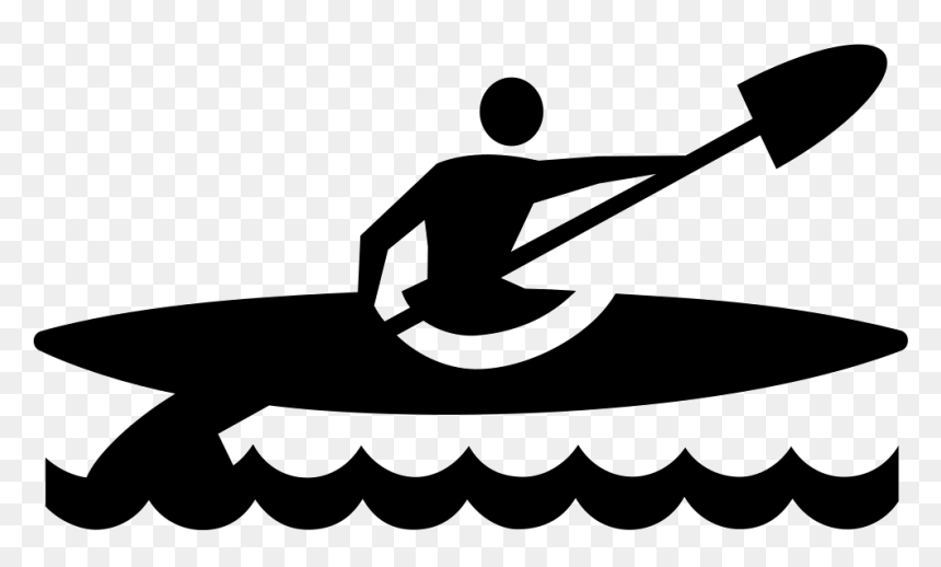 Clipart Canoe Kayak Png Black And White Art,rowing,water - Kayaking Clip Art Black And White, Transparent Png - canoe png