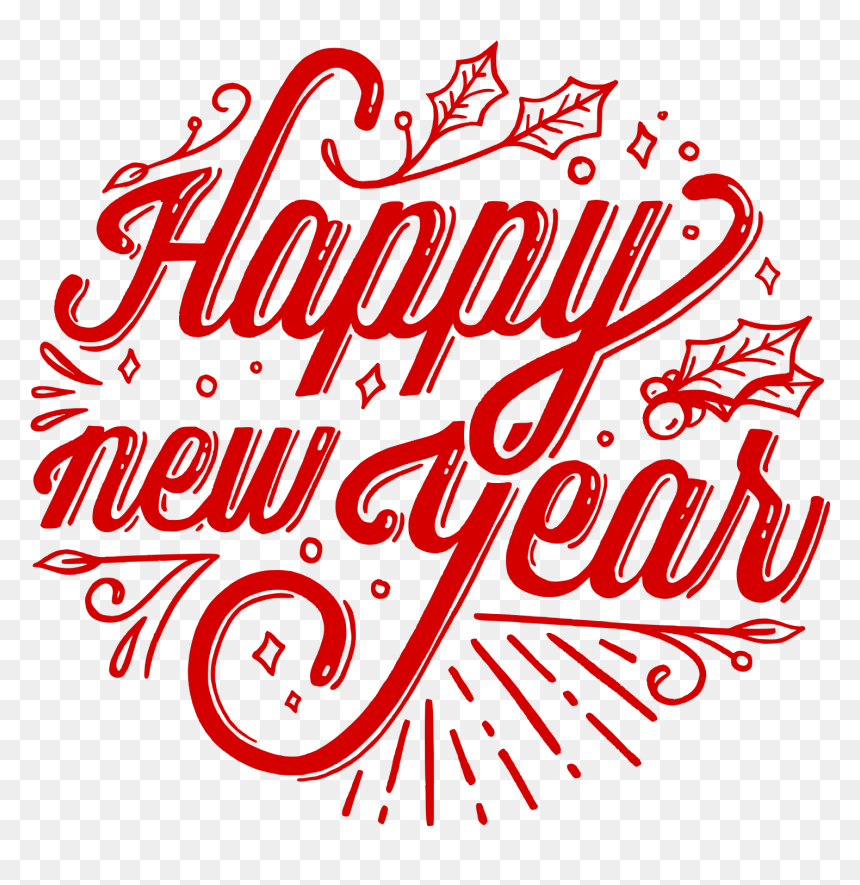 Happy New Year Typography Png, Transparent Png - new pngs