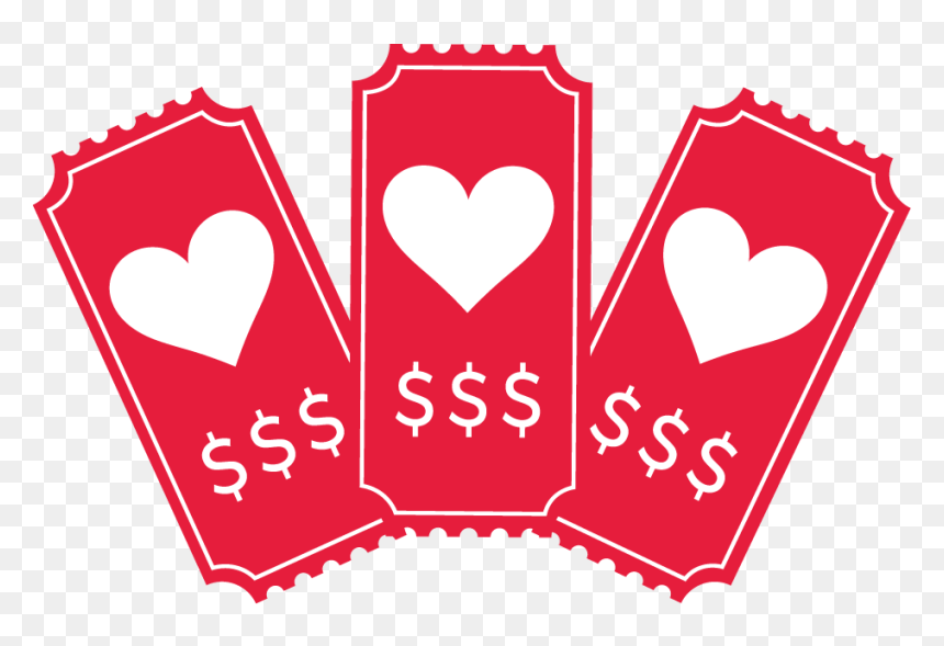 Heart Ticket, HD Png Download - raffle ticket png
