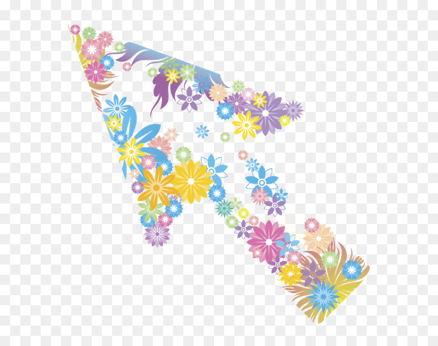 Цветы, Цветочный Узор, Стрелка, Указатель, Цветочная - 箭头 素材, HD Png Download - fleche png
