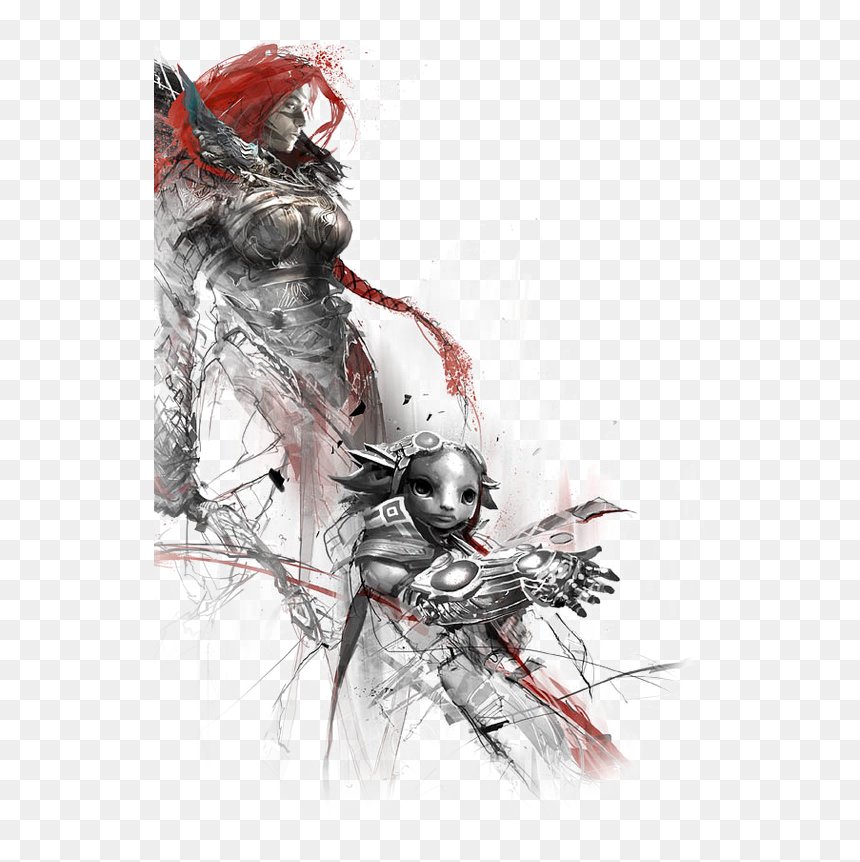 Main Page Background Left - Guild Wars 2 Art, HD Png Download - guild wars 2 logo png