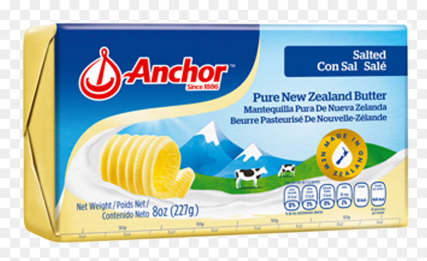 Anchor Salted Butter 227g, HD Png Download - salty png