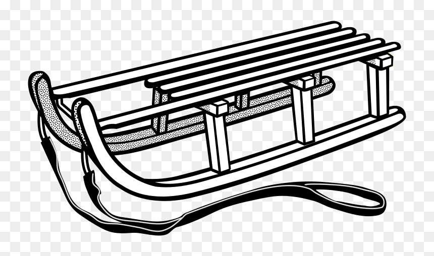 Clipart - Sledge - Lineart - Sled Clipart, HD Png Download - sled png