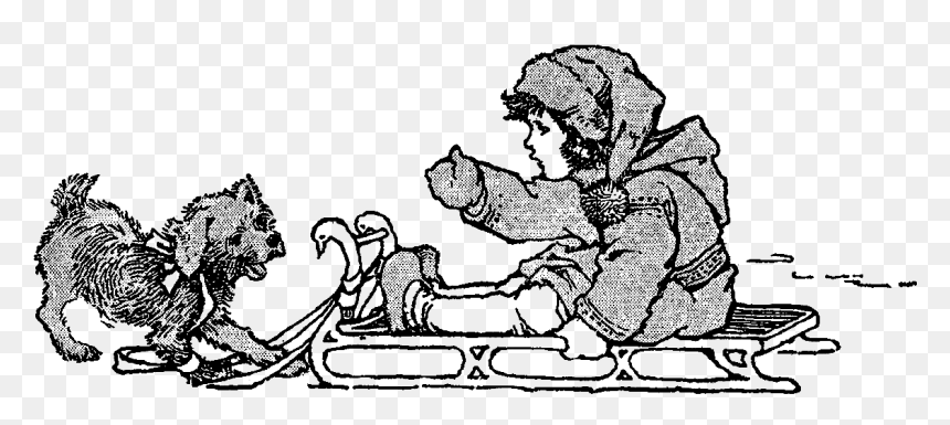 Free Digital Winter Image Transfer Clip - Cartoon, HD Png Download - sled png