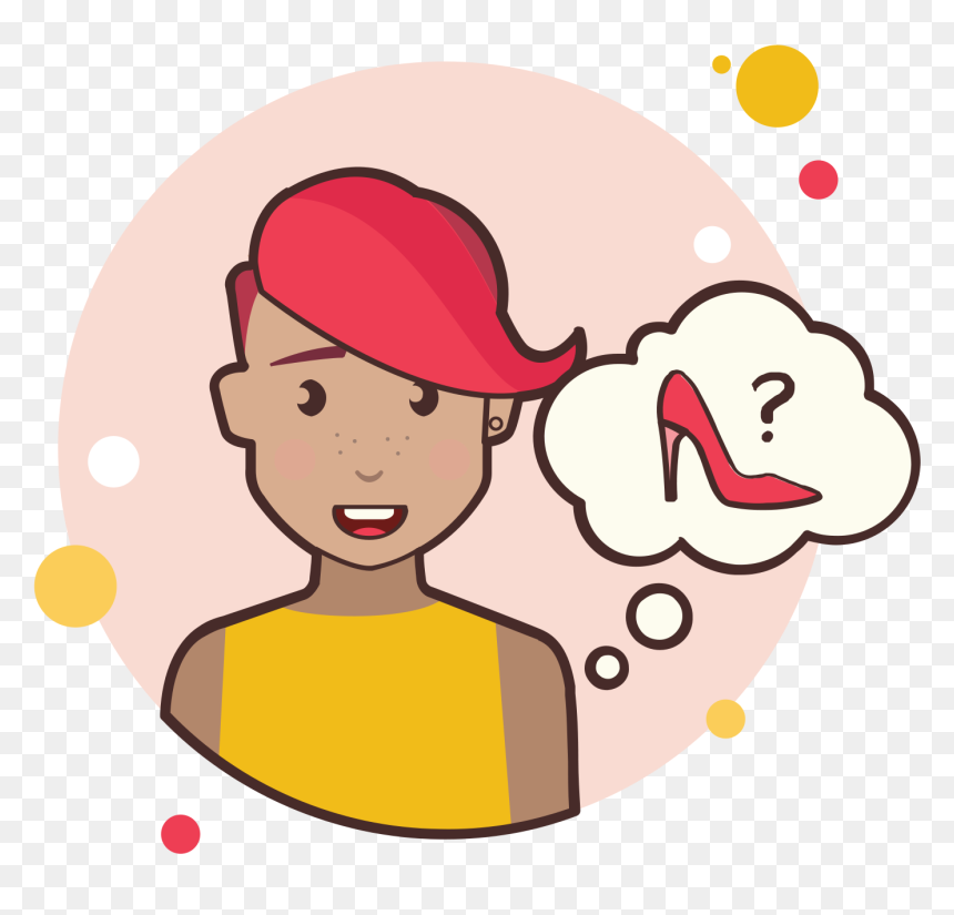 Girl With Red Shoe Icon - People Thinking Icon Png, Transparent Png - signo de interrogacion png