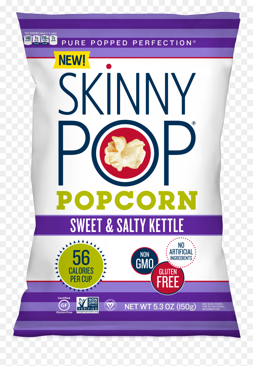 Sweet & Salty Kettle Popcorn - Skinnypop Sweet And Salty, HD Png Download - salty png
