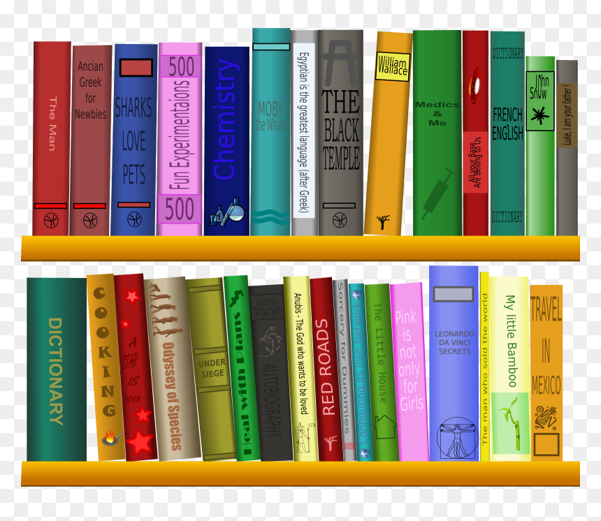 Book Titles Converted To Paths Icons Png Png Black - Books In Shelf Clipart, Transparent Png - libros png