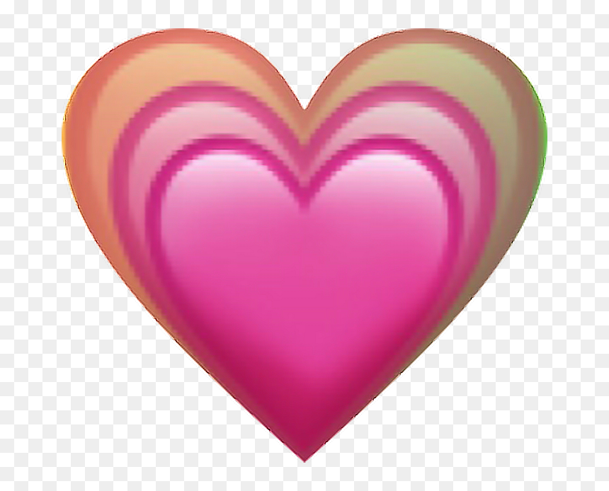 Emoji Heart Rainbow Love Lovely Pink Bigger Foryou - Growing Pink Heart Emoji, HD Png Download - rainbow emoji png