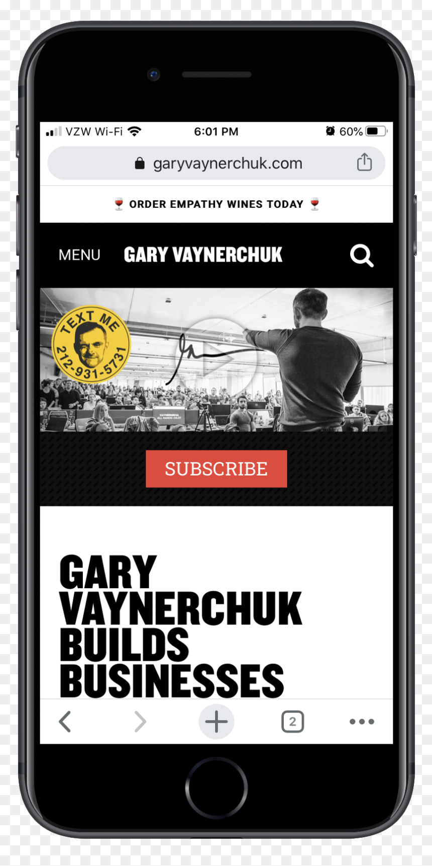 Gary Vaynerchuk Mobile Site - Iphone, HD Png Download - clickbait arrow png