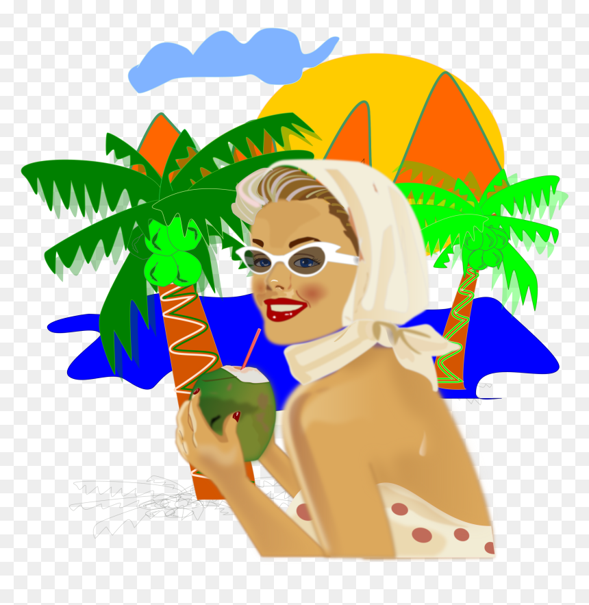 Mulhereternamente Linda Clip Arts - Woman On Beach Png, Transparent Png - imagens png