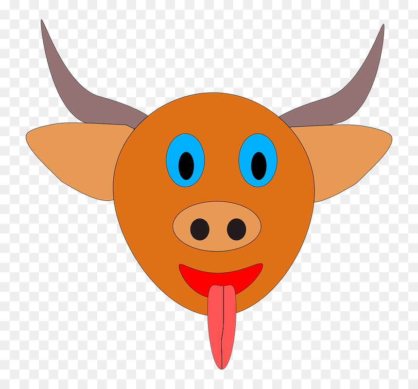 Cartoon Bull Face, HD Png Download - bull head png