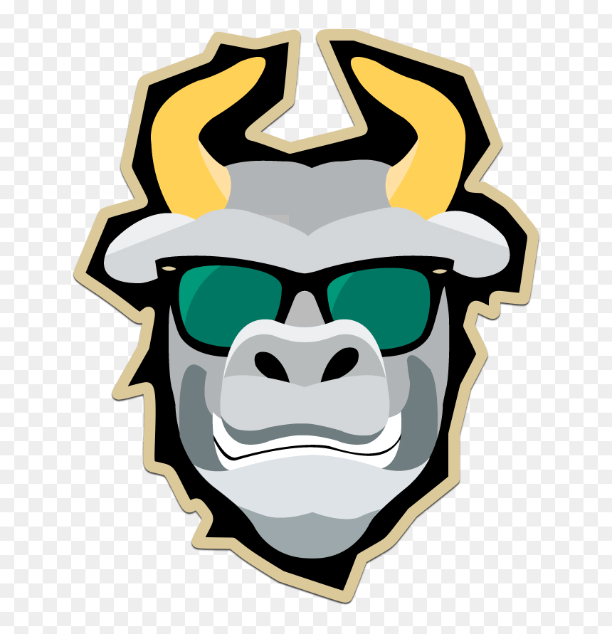 Cropped Cropped Soflobulls Com Gold Trim Rocky Head - Usf Bulls, HD Png Download - bull head png