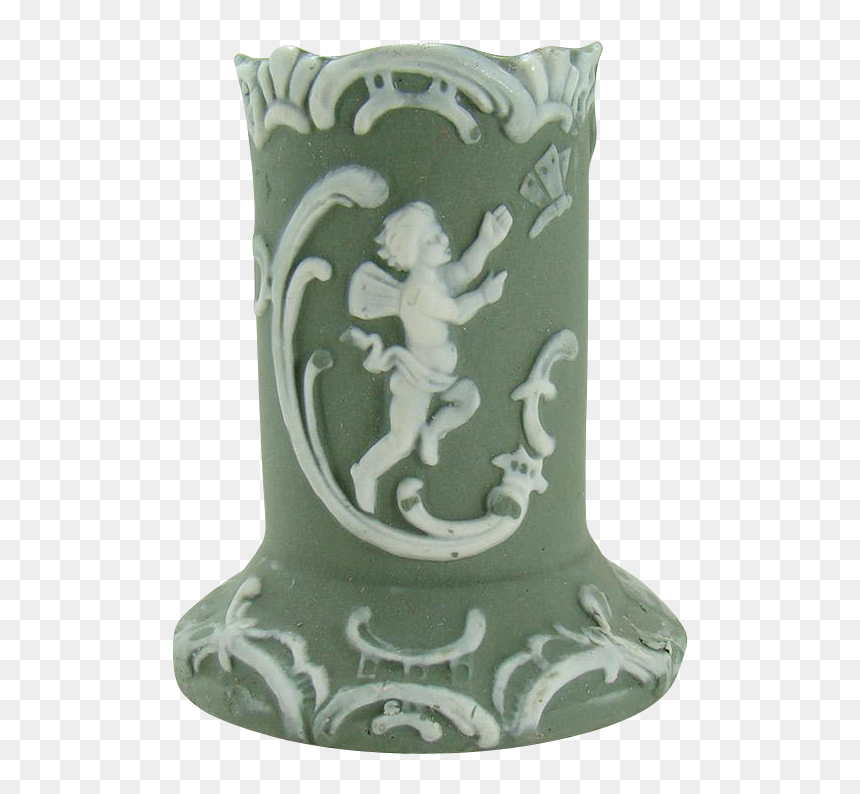 Green Jasperware Toothpick Holder With Angel Chasing - Figurine, HD Png Download - toothpick png