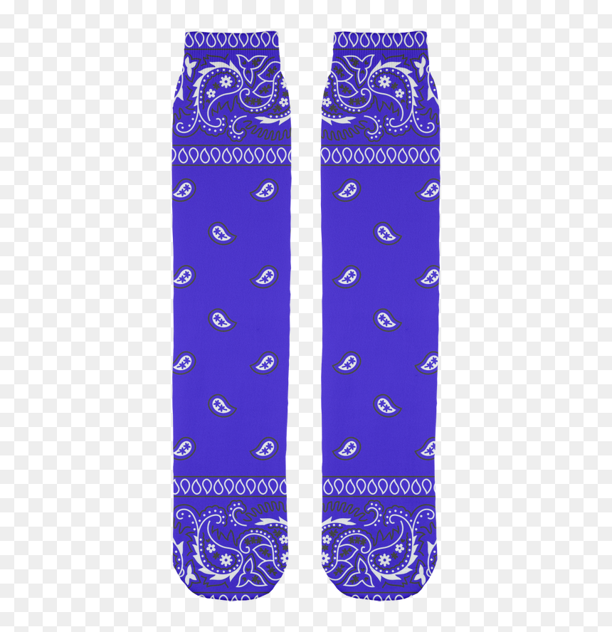 Royal Blue Bandana Print Socks, Unisex, Blue, - Majorelle Blue, HD Png Download - blue bandana png