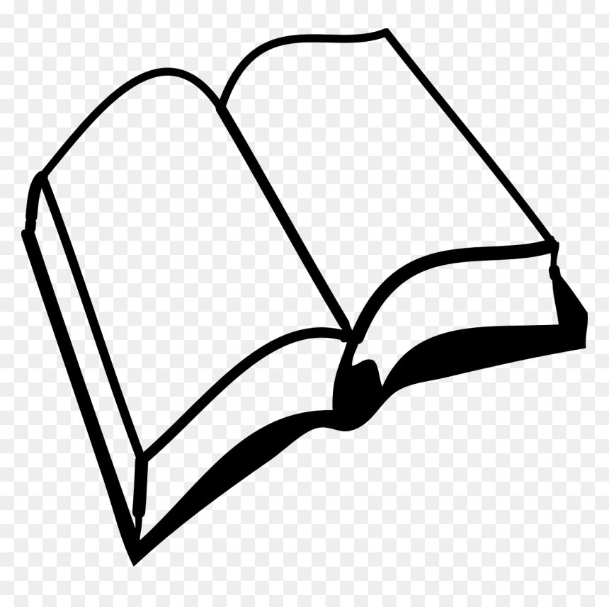 Opened Book Clip Art At Clker - Book Clipart Black And White, HD Png Download - opened book png