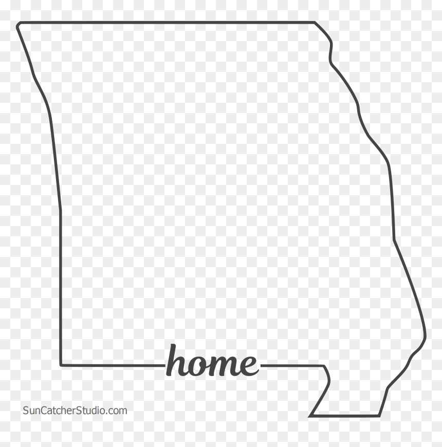Free Missouri Outline With Home On Border, Cricut Or - Missouri Outline Hd Png, Transparent Png - missouri png