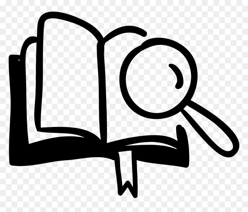Opened Book With A Magnifier - Libro Con Lupa Dibujo, HD Png Download - opened book png