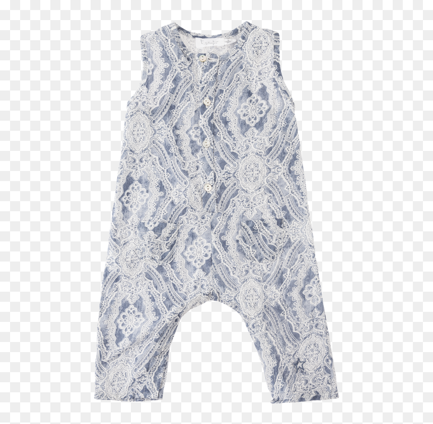 Tocoto Vintage Blue Bandana Romper - Day Dress, HD Png Download - blue bandana png