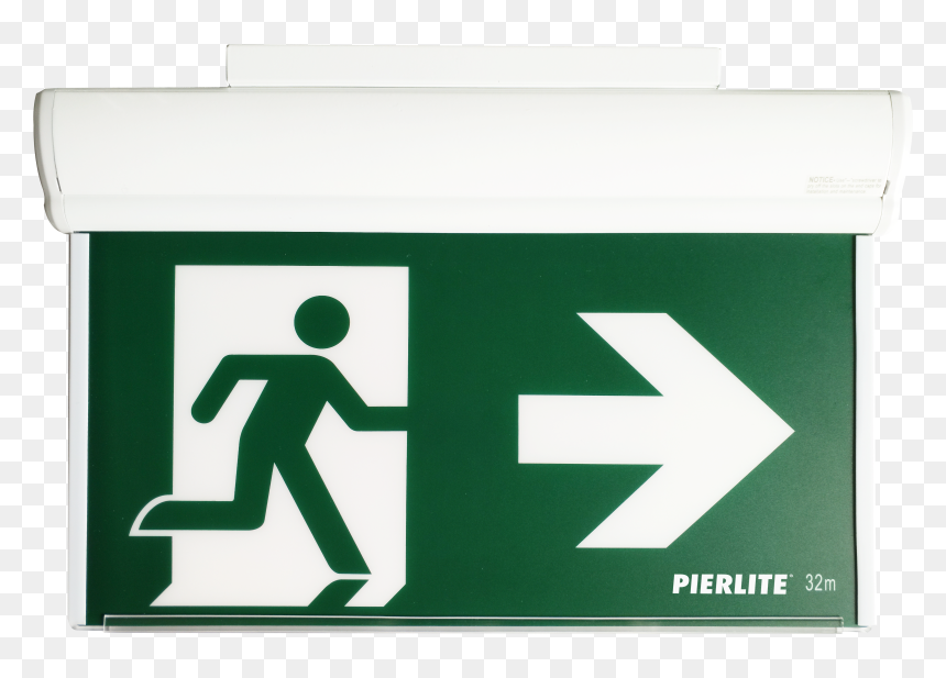 Placeholder - Emergency Exit With Direction, HD Png Download - exit sign png