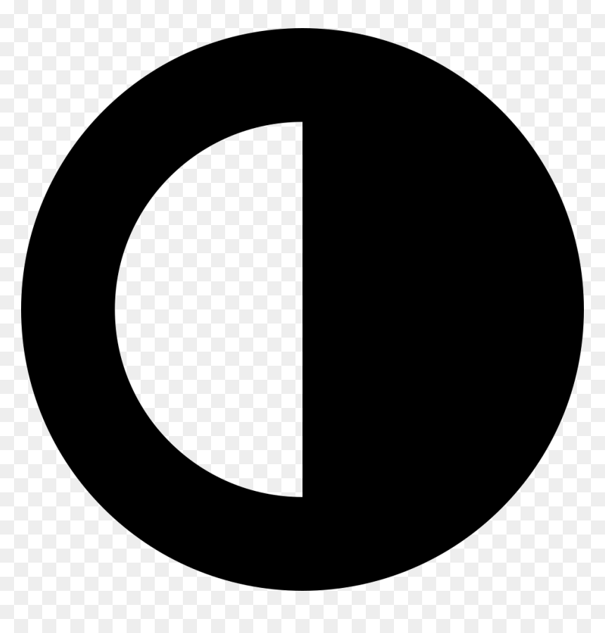 Half Moon Phase - Half Black Half White Circle, HD Png Download - moon phases png