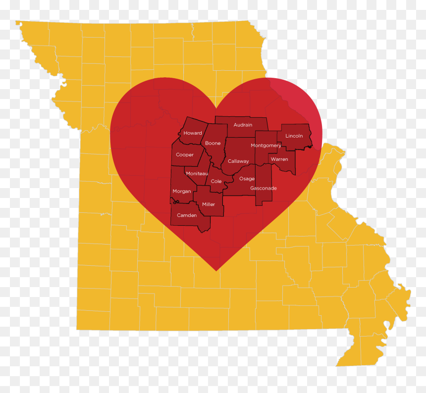 Heart Of Missouri Regional Professional Development - Missouri Mineral Map, HD Png Download - missouri png