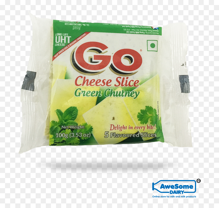 "go - Go Cheese Slice Green Chutney 100gm, HD Png Download - cheese slice png
