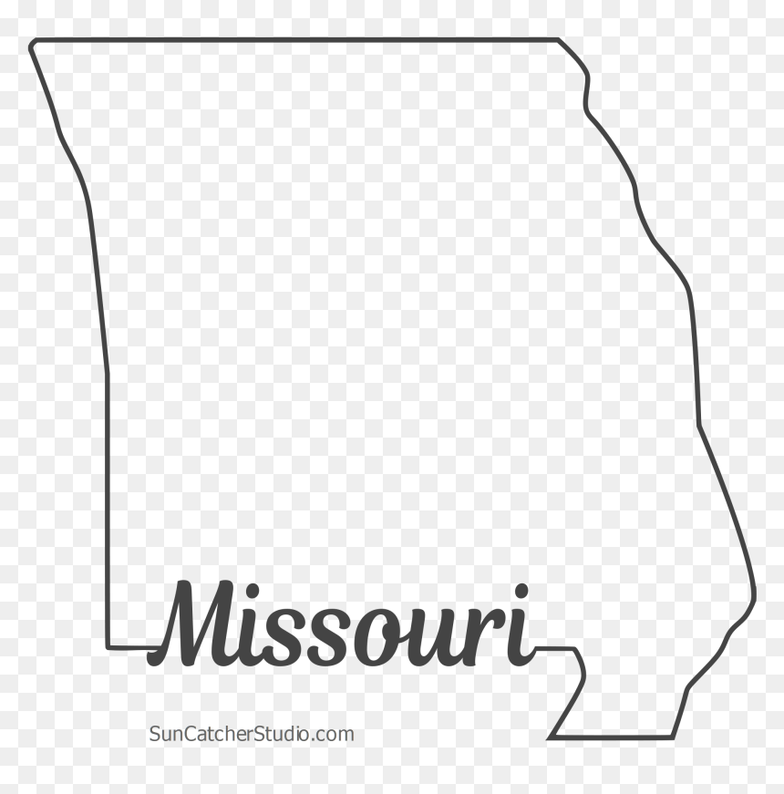 Free Missouri Outline With State Name On Border, Cricut - Line Art, HD Png Download - missouri png