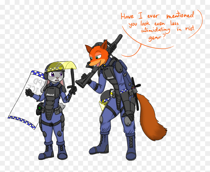 Judy And Nick Riot Training - Zootopia Nick And Judy Cops, HD Png Download - judy hopps png