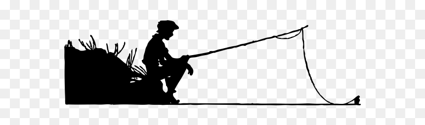 Fisherman Sticker Fishing Rods Text - Ребенок Рыбак Силуэт, HD Png Download - fisherman png