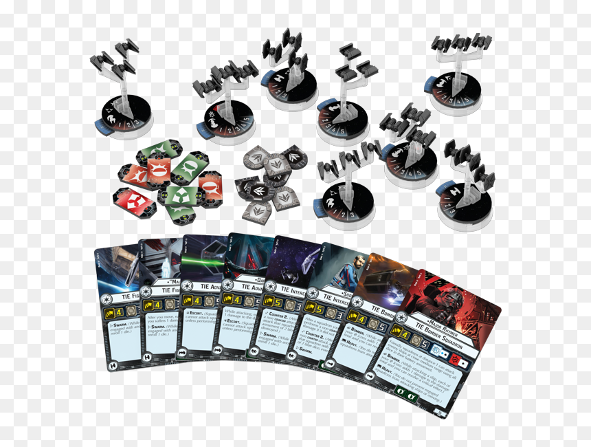 Imperial Squadrons Layout 3 Cards - Star Wars Armada Imperial Fighter Squadrons, HD Png Download - tie fighters png