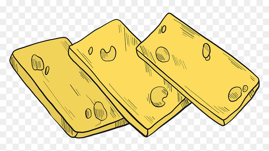 Slices Of Cheese Clipart, HD Png Download - cheese slice png