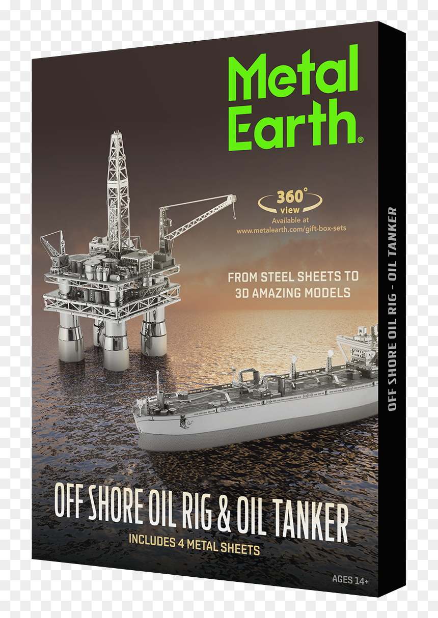 Offshore Oil Rig & Oil Tanker Gift Set - Metal Earth Oil Rig, HD Png Download - oil rig png