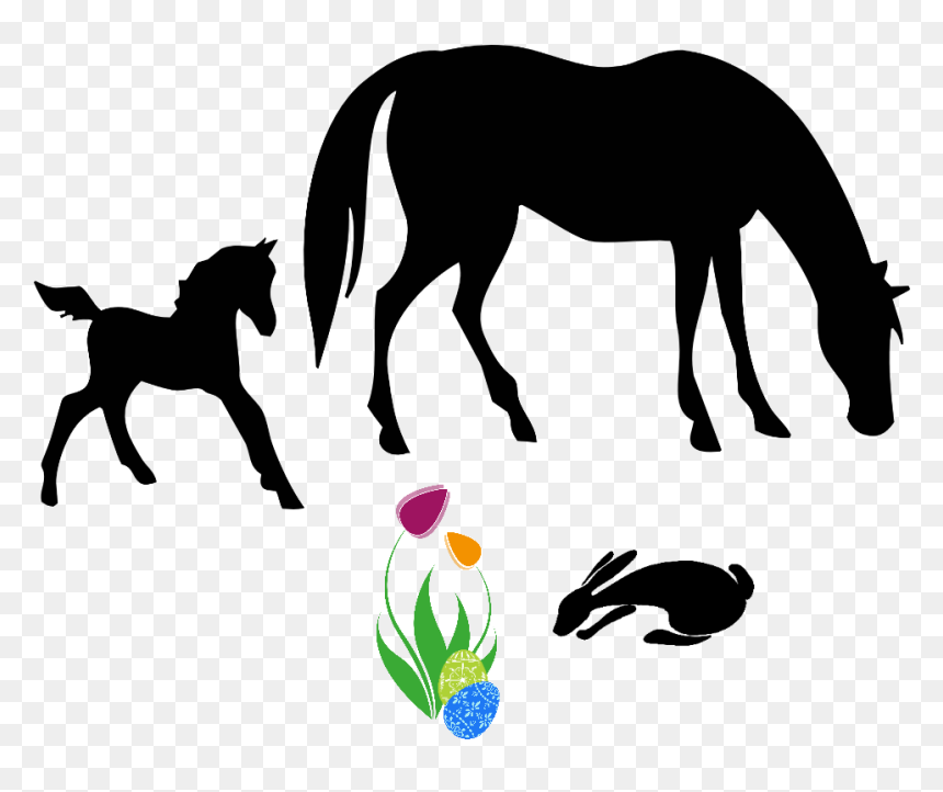 Transparent Easter Clipart Png - Silhouette Horse Clipart Black And White, Png Download - caballo png