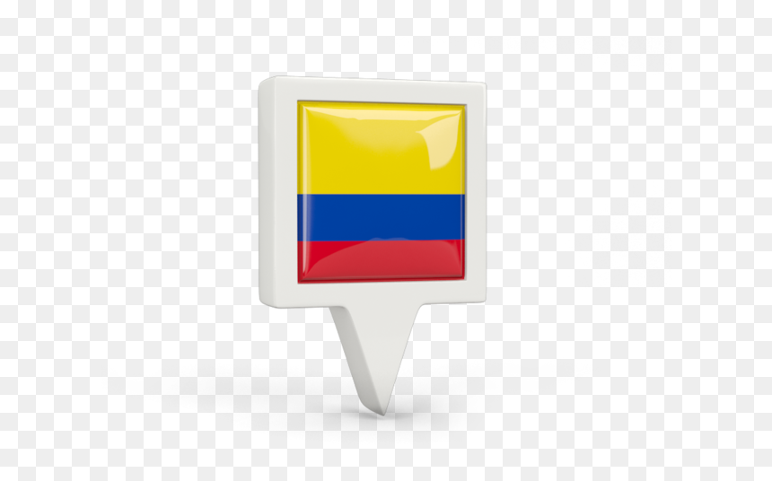 Square Pin Icon - Crest, HD Png Download - colombian flag png