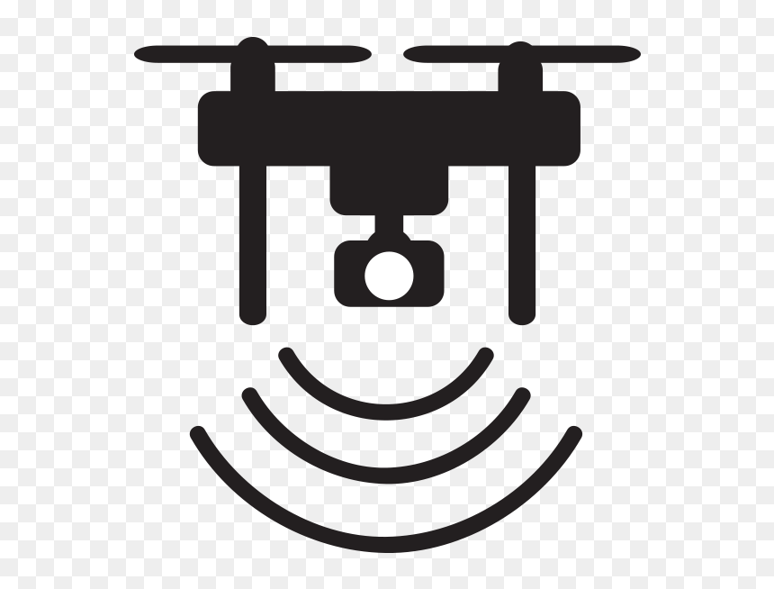 Drone Icon Design Connection Connect Wifi Transmition - Drone Video Icon Png, Transparent Png - drone icon png
