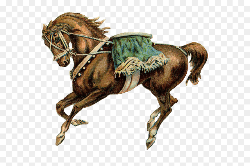 Caballo De Circo Silla De Montar Verde - Horse With Saddle Png, Transparent Png - caballo png