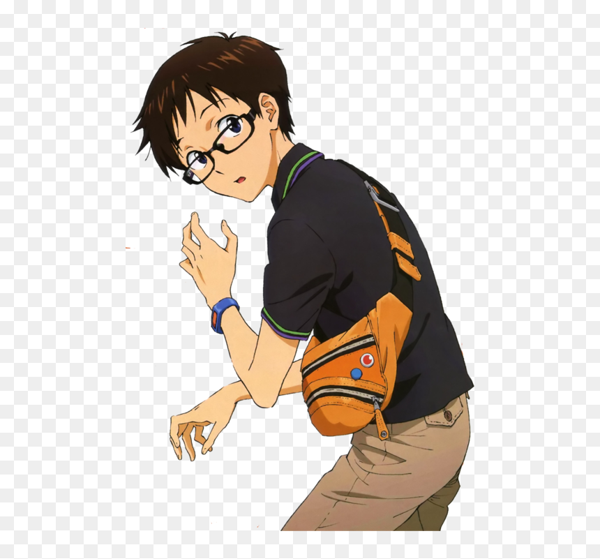 Shinji Ikari With Glasses, HD Png Download - flcl png