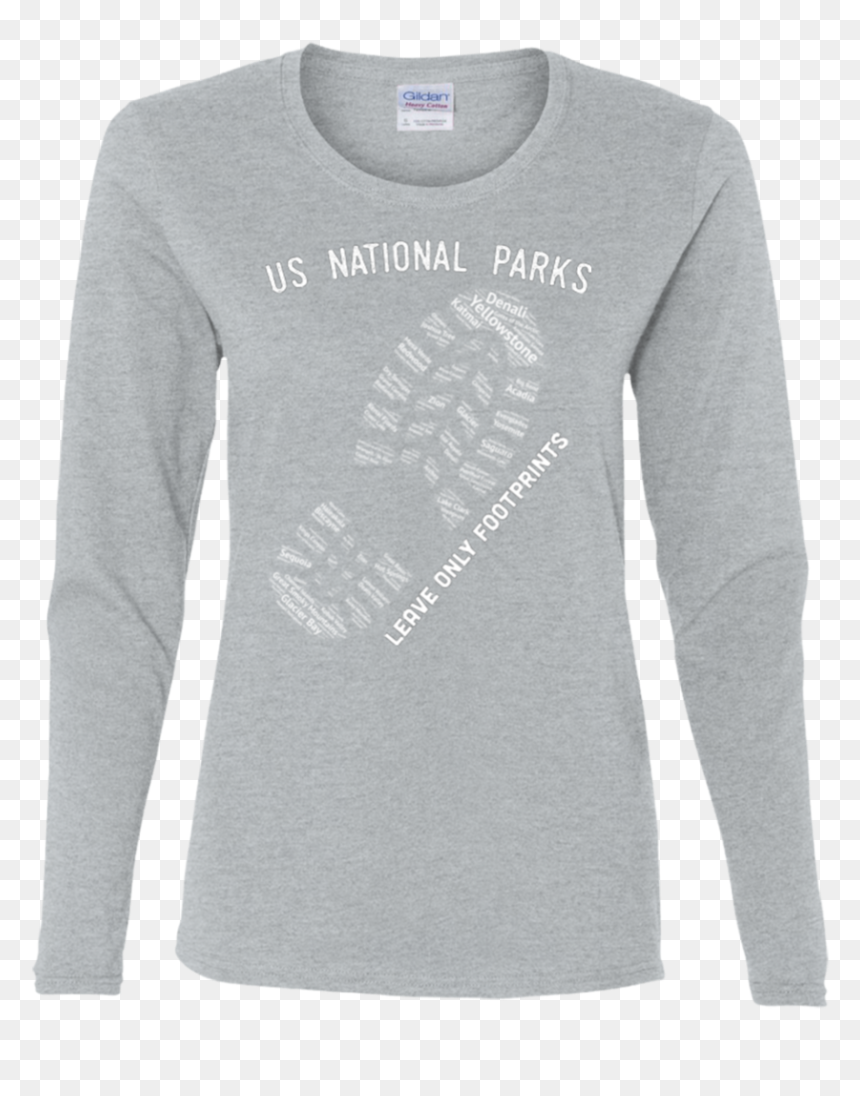 Women"s National Park Boot Print Long Sleeve T-shirt - Long-sleeved T-shirt, HD Png Download - boot print png