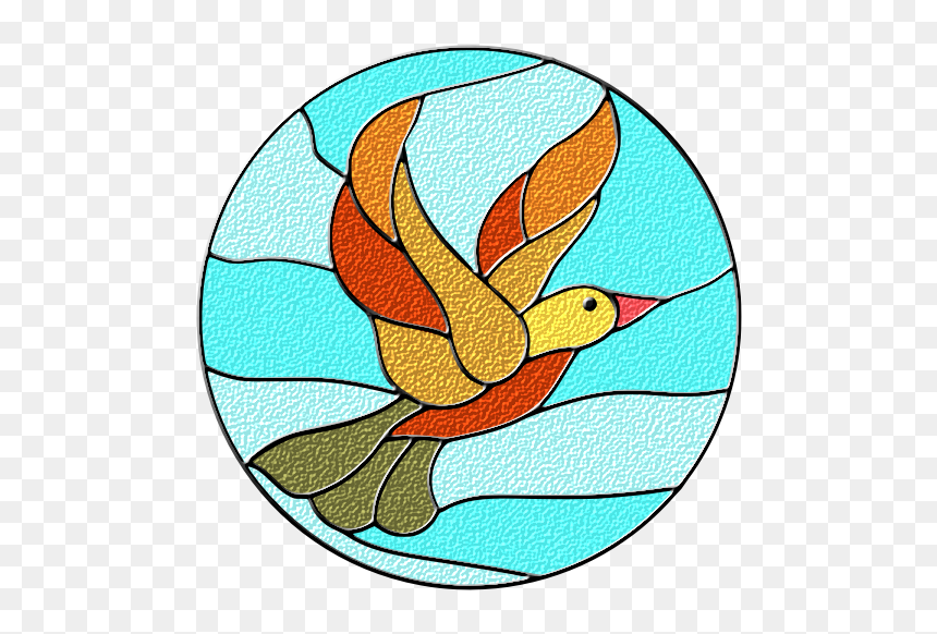 Bird In Stained Glass Vector Illustration - Stained Glass Clipart Png, Transparent Png - stained glass png