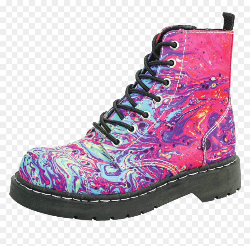 Free Png Download Mix Paint Print 7 Eye Vegan Combat - Combat Boot, Transparent Png - boot print png