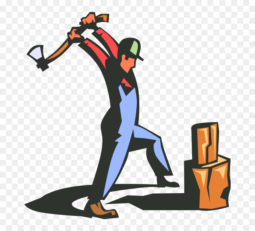 Vector Illustration Of Lumberjack With Axe Splitting - Guy With Axe Transparent, HD Png Download - lumberjack png