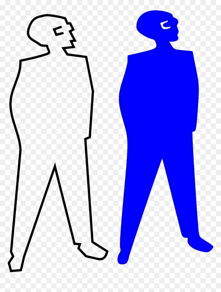 Blue Man Silhouette Pocket Png Image - Silhouette, Transparent Png - pocket png