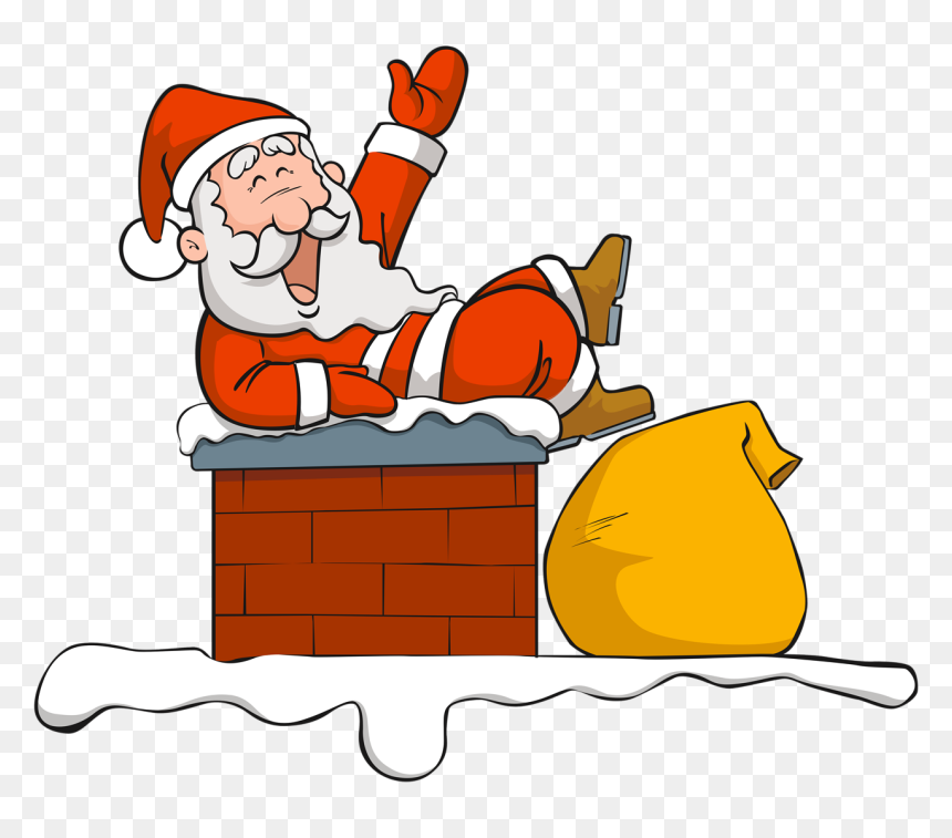 Chimney Clipart With Santa Face - Chimneies Cartoon, HD Png Download - santa face png